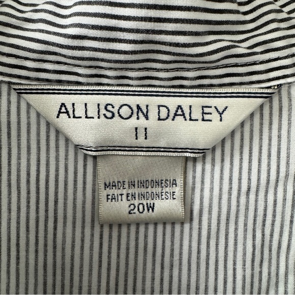 Allison Daley Women's Embroidered Black & White Striped Button-Up Shirt - Picture 6 of 10